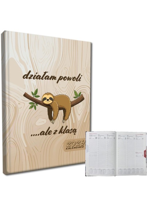 Kalendarz 2026 A5 tygodniowy rozkładówka Leniwiec