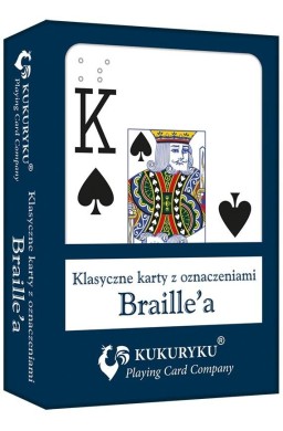 Karty do gry niebieskie ze znakami Braille'a