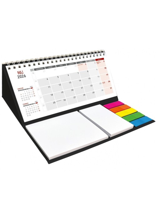 Kalendarz 2026 Biurkowy z notesem czarny
