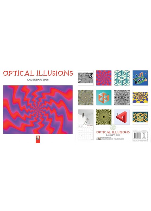 Kalendarz 2026 ścienny kwadrat Iluzje optyczne
