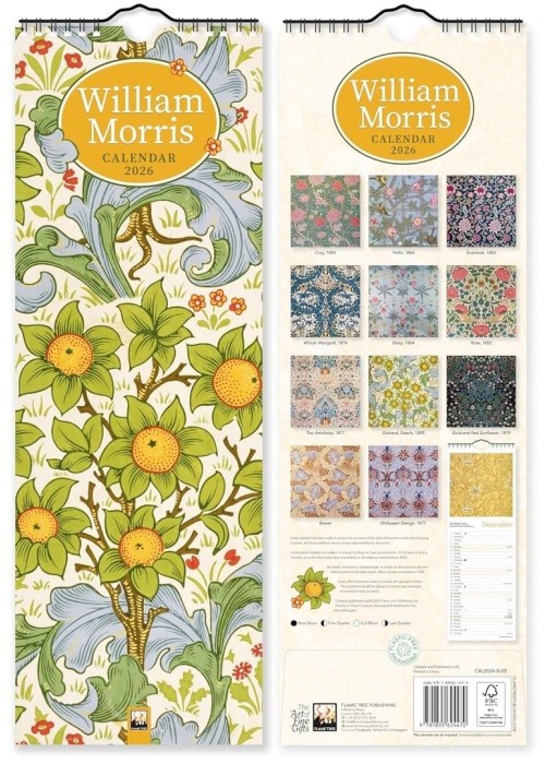 Kalendarz 2026 ścienny paskowy William Morris
