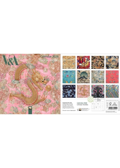 Kalendarz 2026 ścienny kwadrat Chinese Textiles