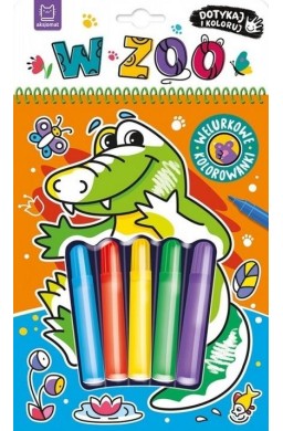 Dotykaj i koloruj Welurowe kolorowanki W zoo