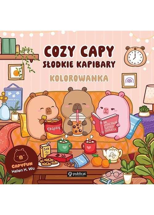 Cozy Capy. Słodkie kapibary. Kolorowanka