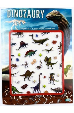 Książeczka z wypukłymi naklejkami. Dinozaury