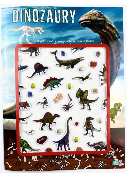Książeczka z wypukłymi naklejkami. Dinozaury
