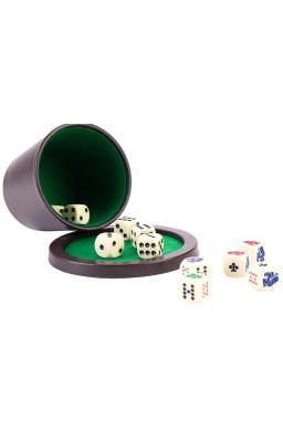 Zestaw do gry w kości kubek, tacka, kości