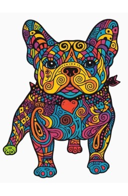 Kolorowanka welurowa Buldog Francuski 47x35cm