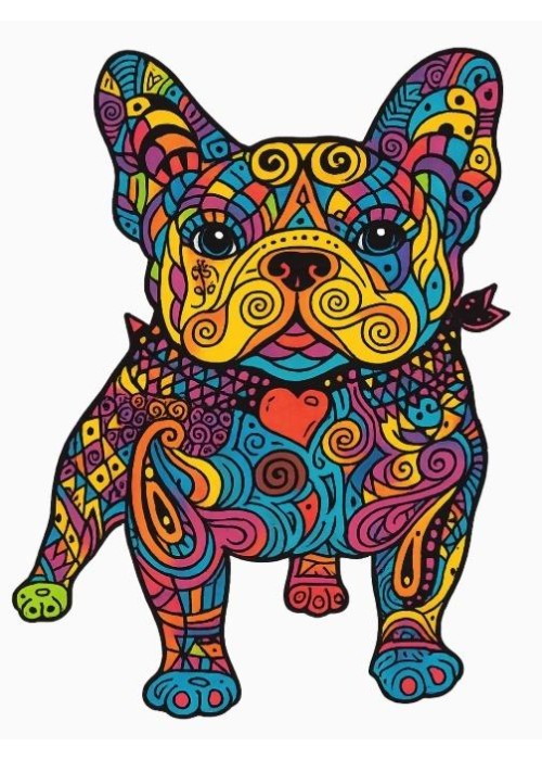 Kolorowanka welurowa Buldog Francuski 47x35cm