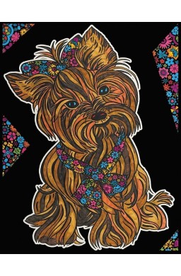 Kolorowanka welurowa Yorkshire Terrier 47x35cm