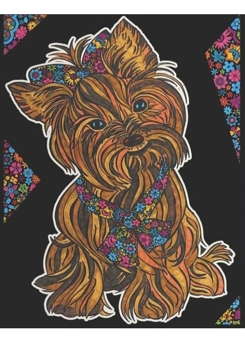 Kolorowanka welwetowa A4 Yorkshire Terrier