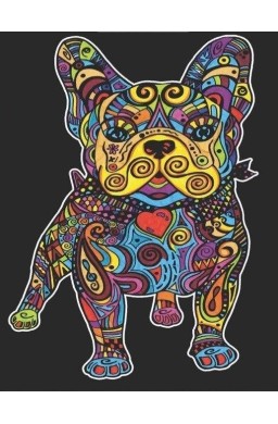 Kolorowanka welwetowa A4 Buldog Francuski