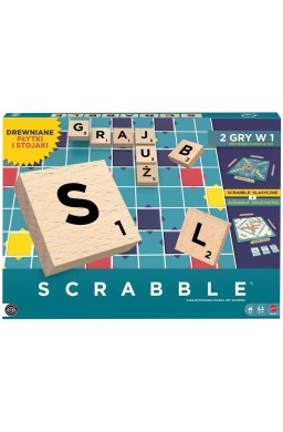 Scrabble Drewniane płytki i stojaki Rodzinna gra