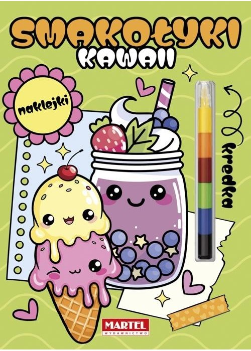 Modułowa kredka. Kawaii smakołyki z naklejkami