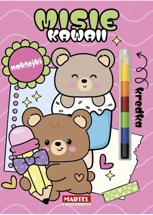 Modułowa kredka. Kawaii misie z naklejkami