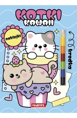 Modułowa kredka. Kawaii kotki z naklejkami