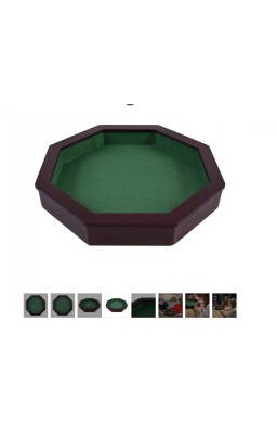 Drewniana Tacka do Gry Kości ośmiokątna 38,5cm