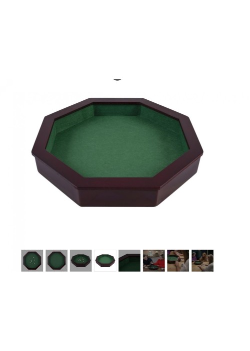 Drewniana Tacka do Gry Kości ośmiokątna 38,5cm