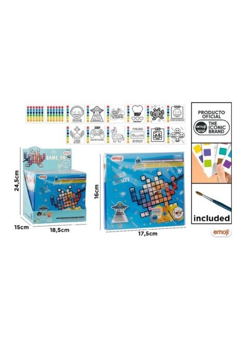 Kolorowanka Emoji Game farbki+pędzelek