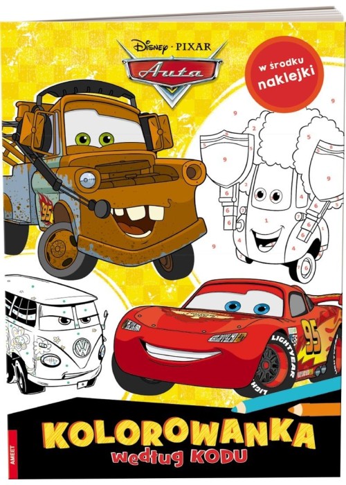 Disney Pixar. Auta. Kolorowanka według kodu