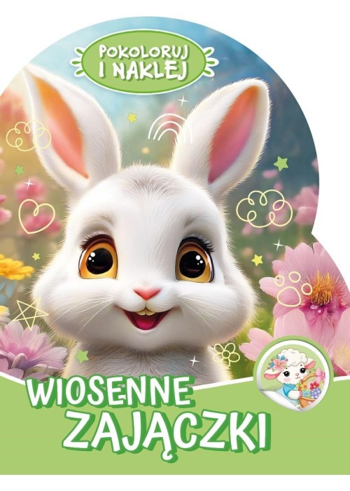 Pokoloruj i naklej. Wiosenne zajączki
