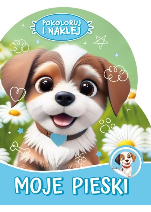 Pokoloruj i naklej. Moje pieski