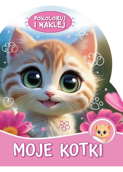 Pokoloruj i naklej. Moje kotki