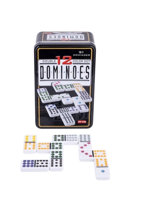 Domino Double 12 w metalowym pudełku