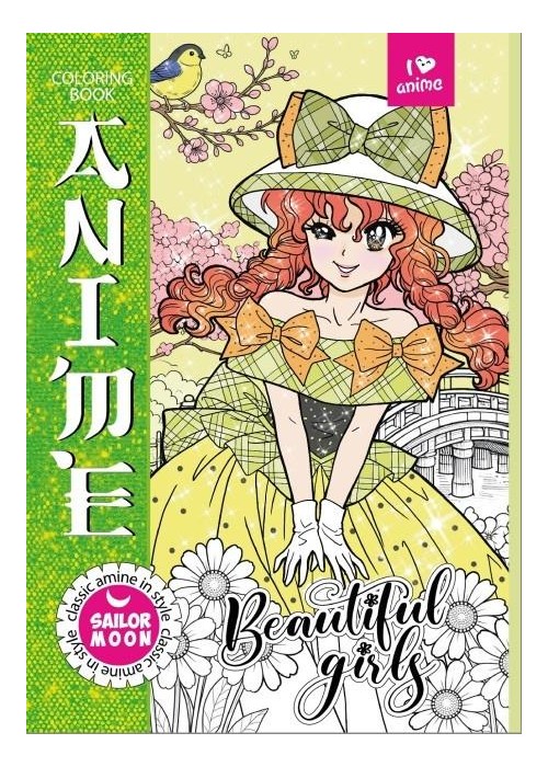 Kolorowanka A4 Anime zielona