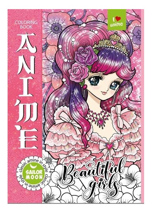 Kolorowanka A4 Anime różowa