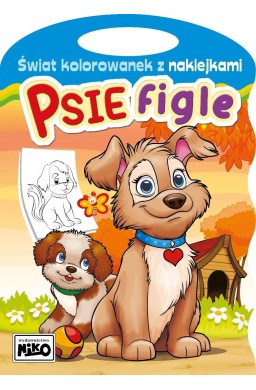 Świat kolorowanek z naklejkami. Psie figle