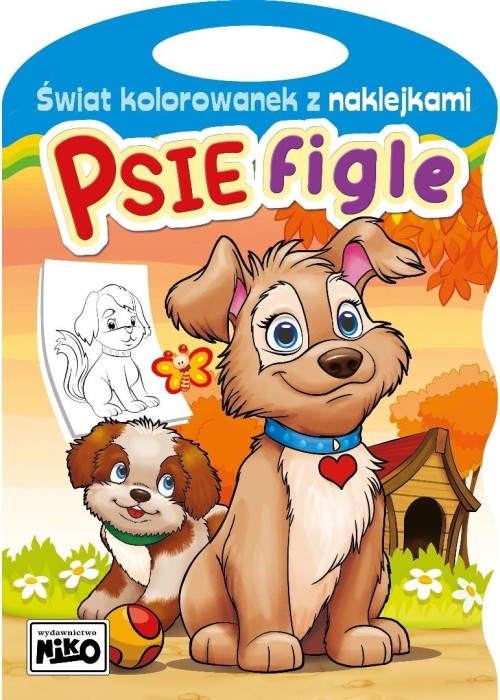 Świat kolorowanek z naklejkami. Psie figle