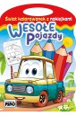 Świat kolorowanek z naklejkami. Wesołe pojazdy