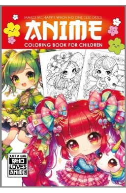 Kolorowanka A4 Anime Dla Dzieci czerwona