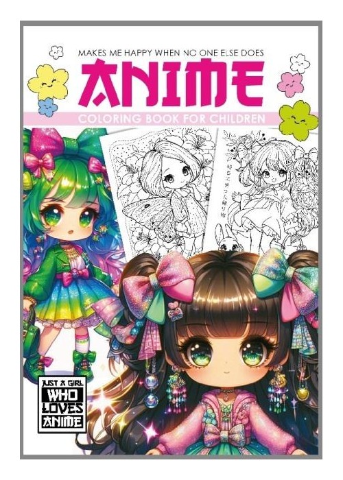 Fresh Kolorowanka A4 Anime Dla Dzieci rożowa