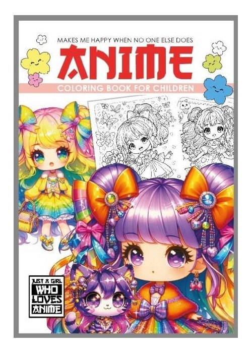 Kolorowanka A4 Anime Dla Dzieci czerwona