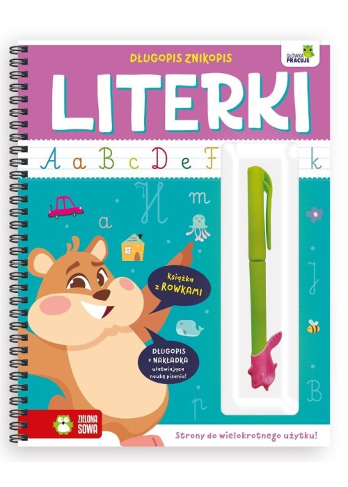 Długopis znikopis. Literki