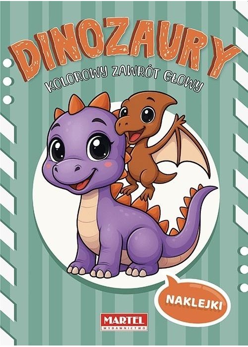 Kolorowy zawrót głowy Dinozaury z naklejkami