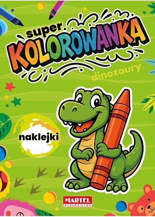 Super kolorowanka Dinozaury z naklejkami