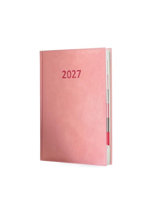 Kalendarz 2027 A4 Agenda Dzienny Pudrowy Róż