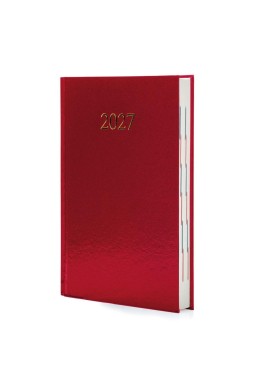 Kalendarz 2027 A5 Ekonomiczny Dzienny Czerwony