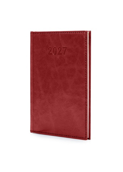 Kalendarz 2027 A5 Agenda Tygodniowy Bordo