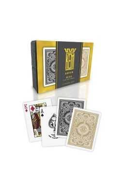 Karty Poker zestaw czarno-złote