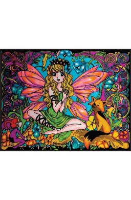 Kolorowanka welwetowa 47x35cm Wróżka z Lisem