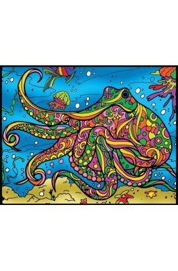 Kolorowanka welwetowa 47x35cm Ośmiornica
