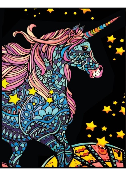 Kolorowanka welwetowa A4 Jednorożec Zodiak
