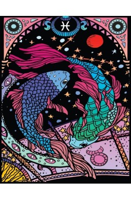 Kolorowanka welwetowa A4 Zodiak Ryby