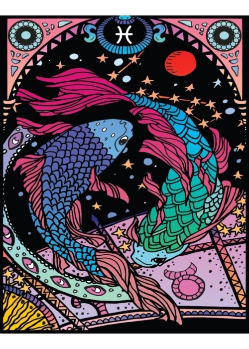 Kolorowanka welwetowa A4 Zodiak Ryby