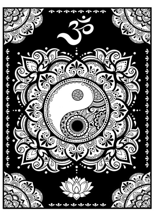 Kolorowanka welwetowa A4 Mandala YinYang