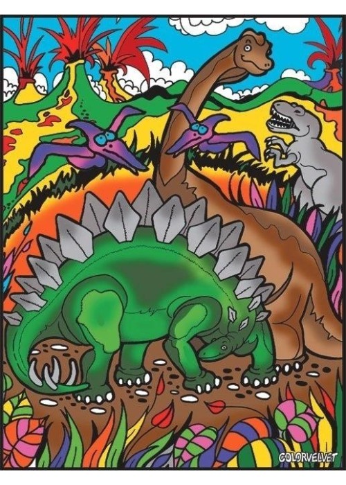Kolorowanka welwetowa 47x35cm Dino
